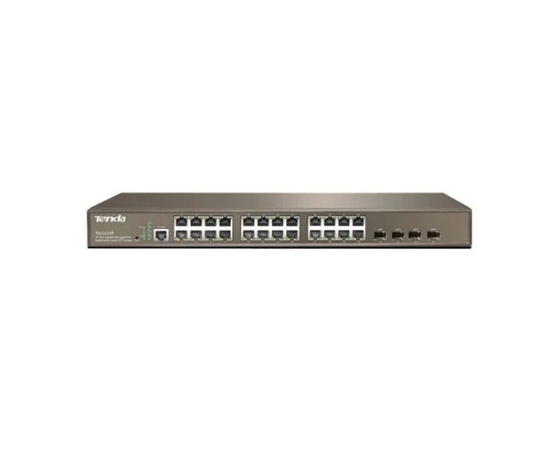 Tenda TEG3224P 24-Port 10/100/1000 Mbps + 4 Shared SFP PoE Managed Switch
