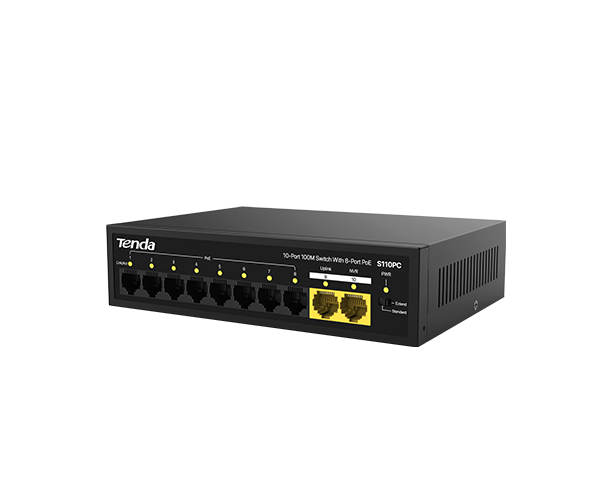 Tenda S110PC 10-Port 100M Unmanaged PoE Switch
